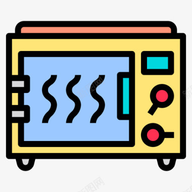 微波炉微波炉厨房93线性颜色图标图标