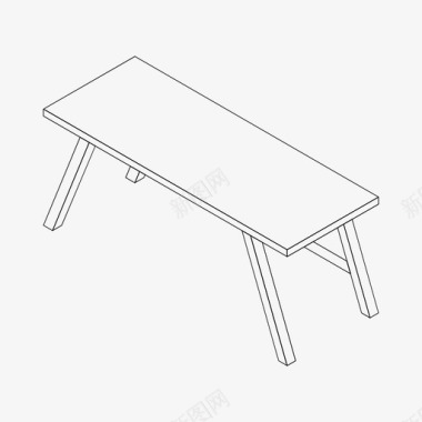 桌子木制框架现代桌面图标图标