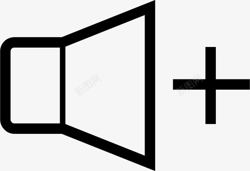扬声器喇叭加大音量加上声音图标图标