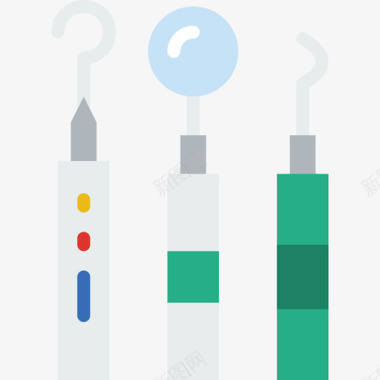 扁平12星座牙科工具牙科12扁平图标图标