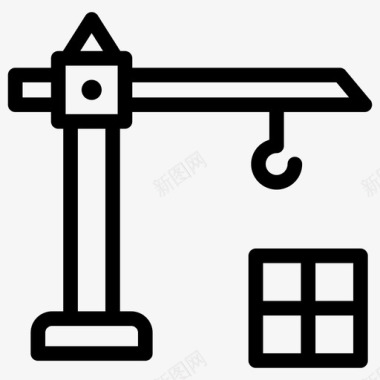 工业塔吊起重机械物料提升机图标图标