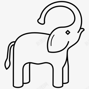 大象小象哺乳动物图标图标