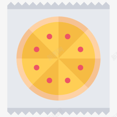 披萨小吃扁平图标图标