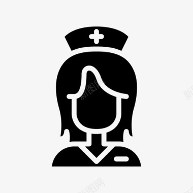 卡通护士帽护士健康医院图标图标