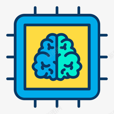 骷髅机器人芯片机器人10线性颜色图标图标