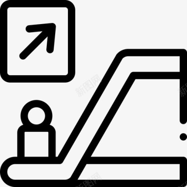 公共交通标识自动扶梯公共交通22直线图标图标