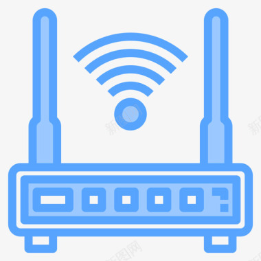 路由器电子设备18蓝色图标图标