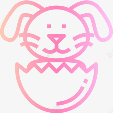 兔子复活节60渐变色图标图标