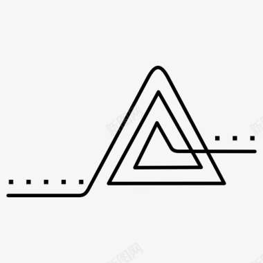 三角形螺旋形阻尼减少图标图标