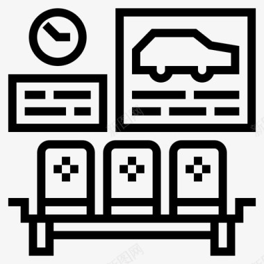 候车候车室家具座位图标图标