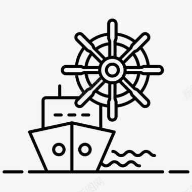 船舵船导航航海导航图标图标