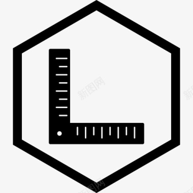 万能的角尺量具工具图标图标