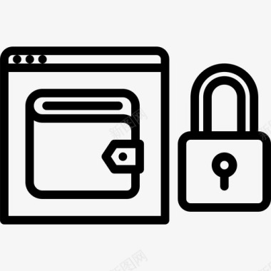 数字图标数字钱包数据保护31线性图标图标