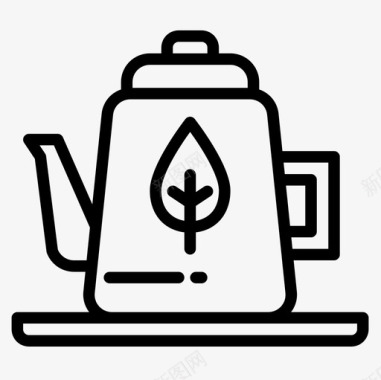 茶壶茶5线性图标图标