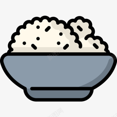 土豆泥纯素食品4原色图标图标