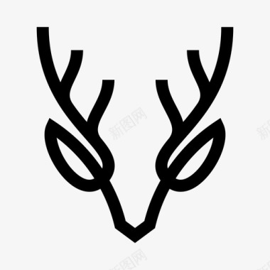 野鹿抽象角图标图标
