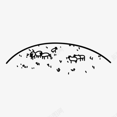 草地草原绵羊图标图标