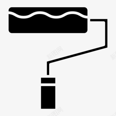 喷洒的油漆油漆辊创意15实心图标图标