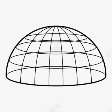 球形半球形拱廊圆顶图标图标