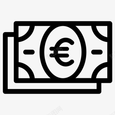 欧元的现金货币现金欧元图标图标