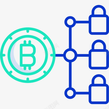 互联网区块链区块链比特币加密货币5轮廓颜色图标图标