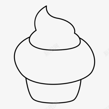 冰淇淋蛋卷纸杯蛋糕图标图标