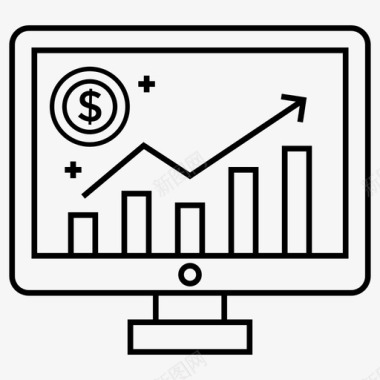 市场截图在线分析条形图报告增长分析图标图标