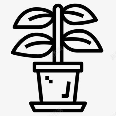 植物漫画家线性图标图标