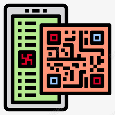 充电线接口二维码移动接口8线颜色图标图标