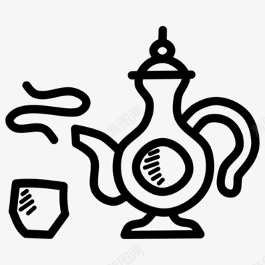 茶文化开斋节图标图标