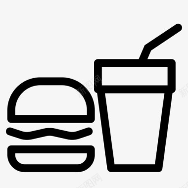 快餐汉堡可乐图标图标