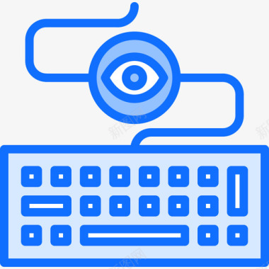 输入键盘键盘记录器数据保护34蓝色图标图标