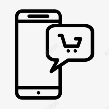 移动购物商业和购物电子商务图标图标