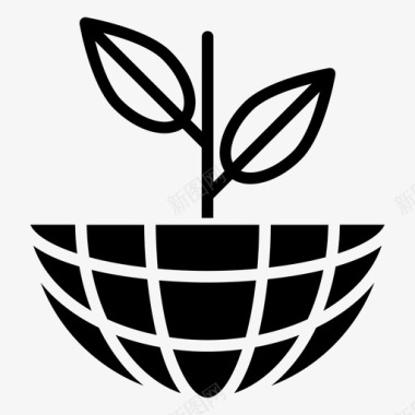 植物土绿化节约图标图标