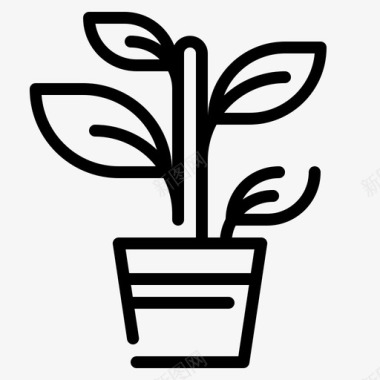 公共环境标识植物生态环境4线性图标图标