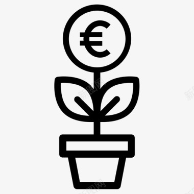 火焰欧元图标增长货币欧元图标图标