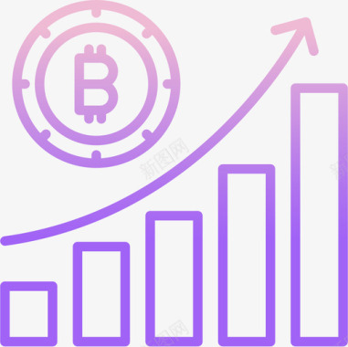 报告年终总结报告比特币加密货币6轮廓梯度图标图标