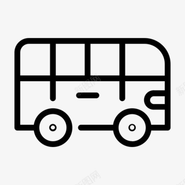 公共汽车交通旅游和度假图标图标