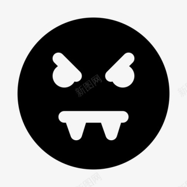 吸血吸血鬼表情符号脸图标图标