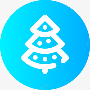 圣诞树新年52圆形图标图标