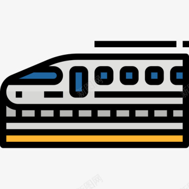 日本新年新干线日本49线性颜色图标图标