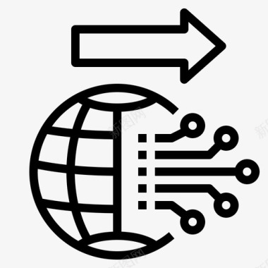 数字化素材全球化网络化数字化图标图标