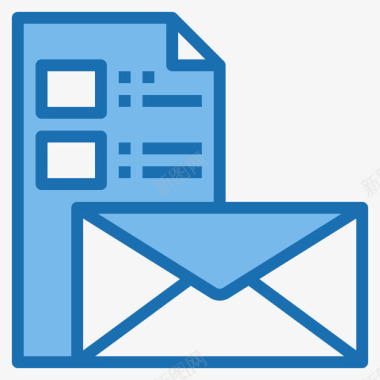 电子邮件数字服务3蓝色图标图标