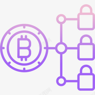 渐变证件图标区块链比特币加密货币6轮廓渐变图标图标