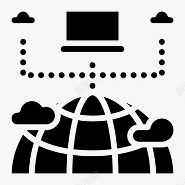 立体标志互联网通讯网络图标图标