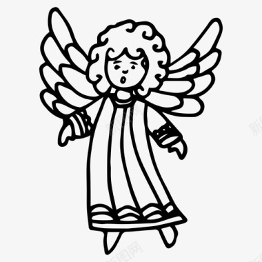 天使天使手绘小天使图标图标
