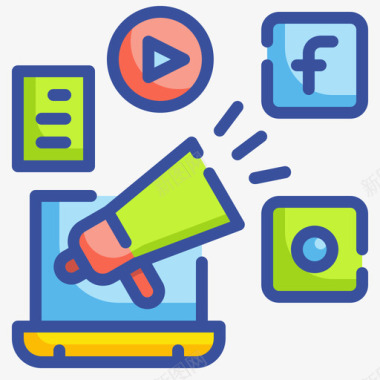 火焰数字3扩音器数字内容3线性颜色图标图标