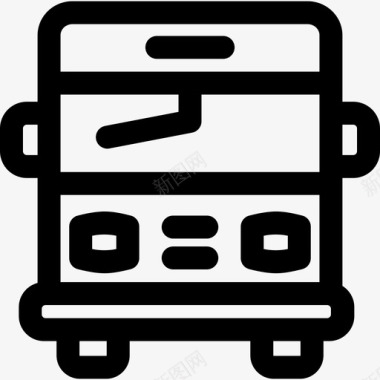 公共交通标识校车公共交通4直线图标图标