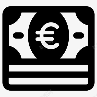 欧元的现金欧元现金金融图标图标