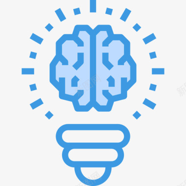 创新大脑概念5蓝色图标图标